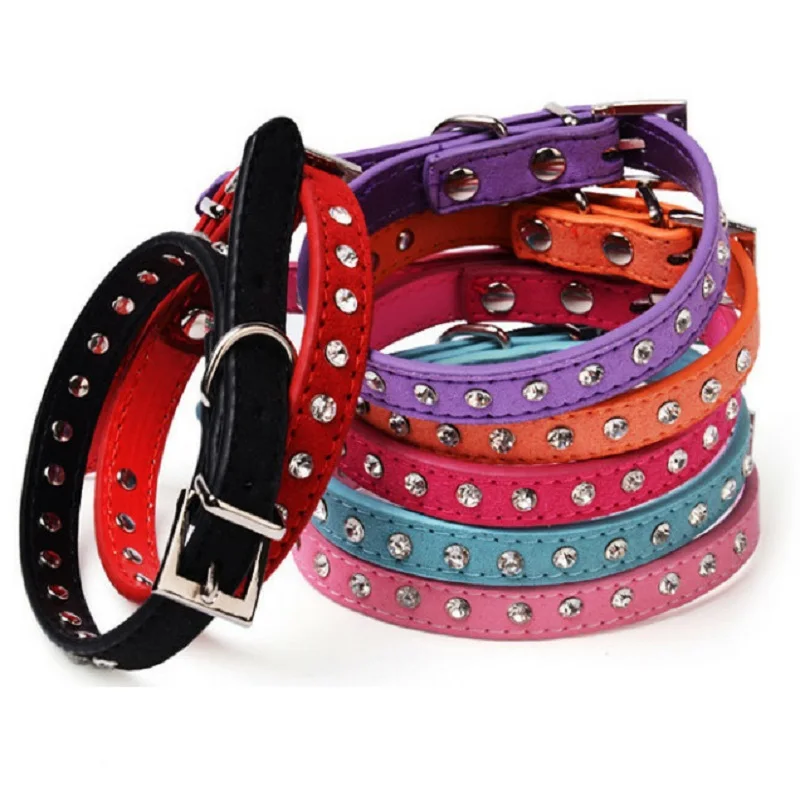 Ошейник стразы из искусственной кожи для собак аксессуар питомцев ошейник с