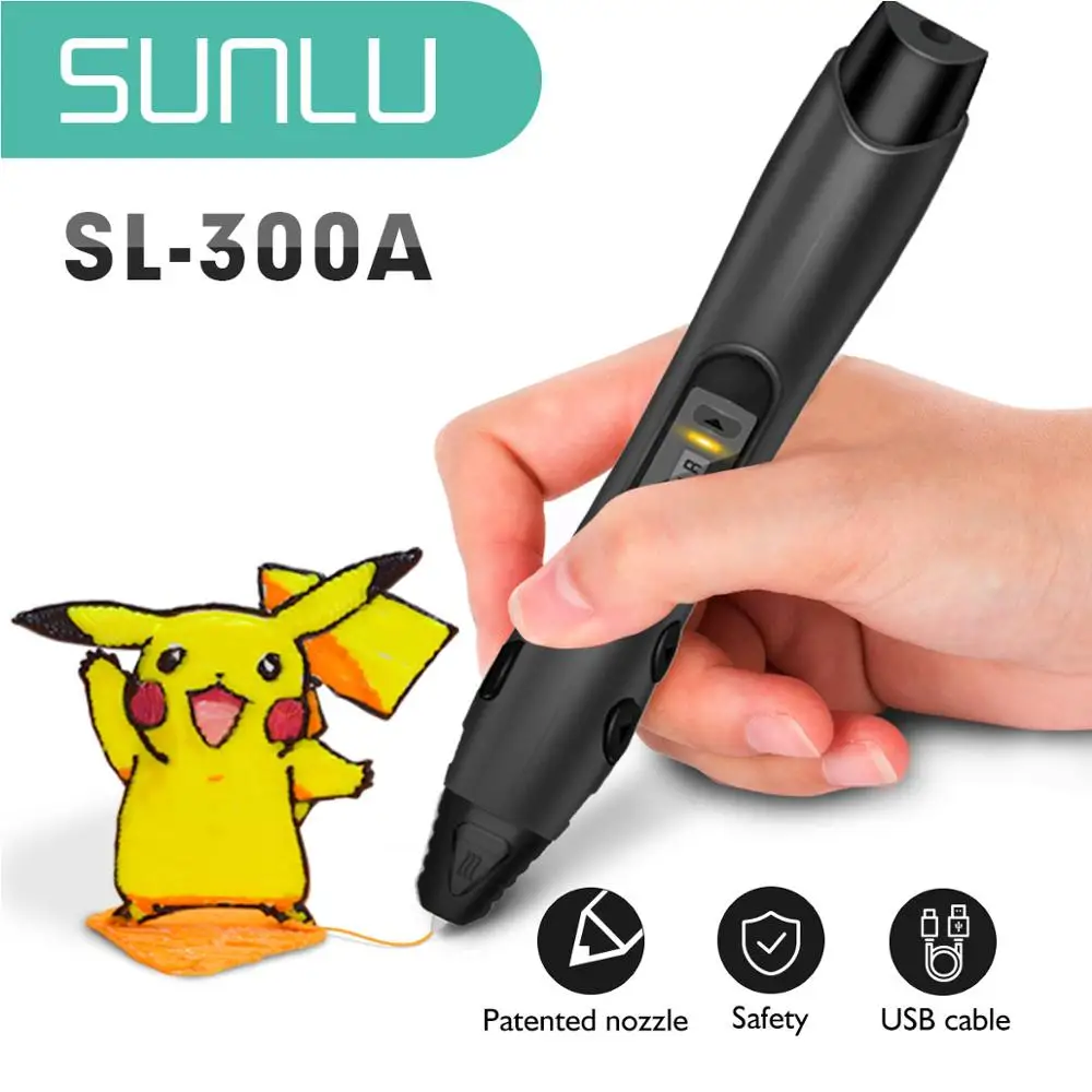 SUNLU 3D Ручка для рисования с ЖК экраном образовательная ручка низкая температура