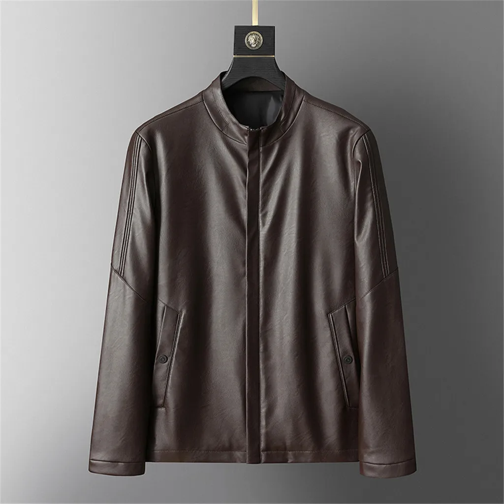 Dropshipping Casual Tops Plus Size Fashion Men's Autumn Winter New Retro Solid Collar Jacket Pure Long Sleeved Coat man Handsom