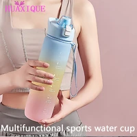 1000ml sports water cup large capacity plastic cup high temperature resistant portable space cup kettle gradient bottles female