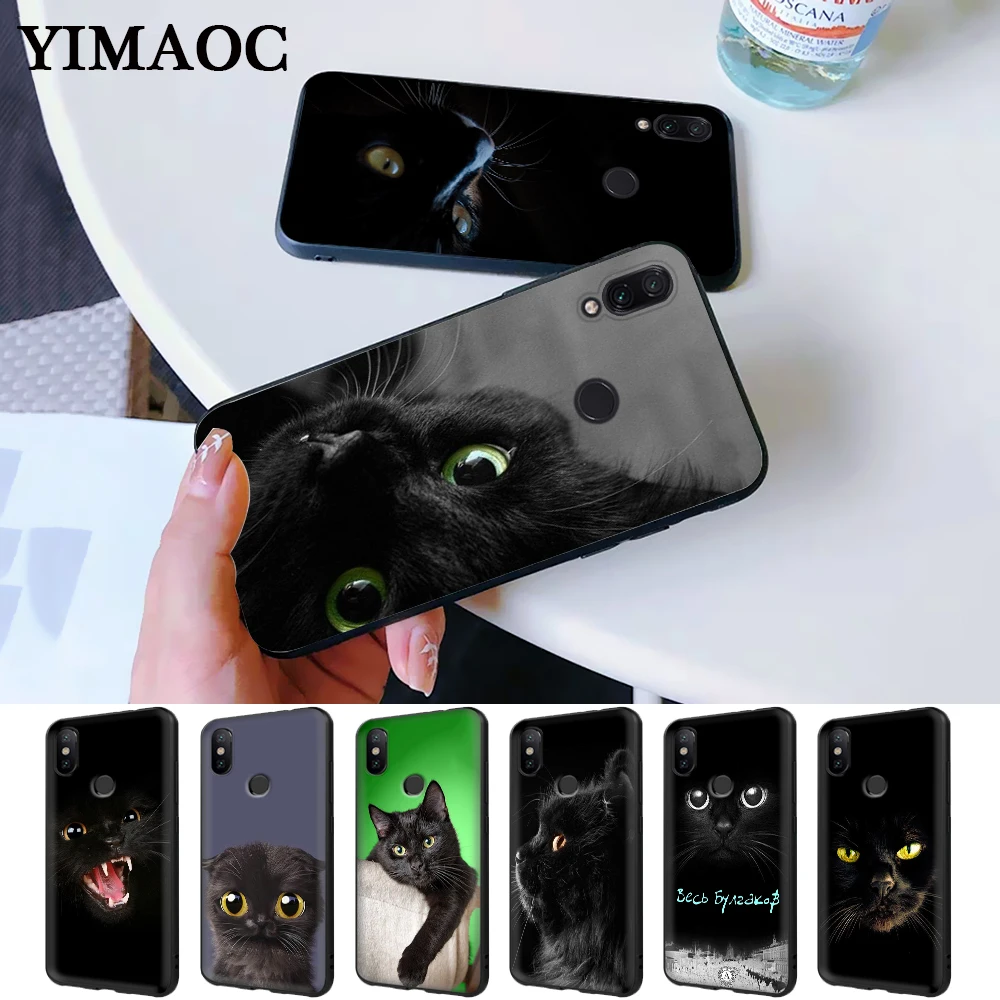 Black Cat Staring Eye On Silicone Case for Redmi Note 4X 5 Pro 6 5A Prime 7 8 |