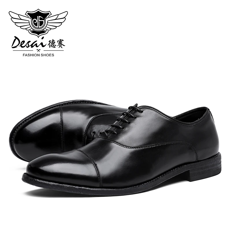 

Desai Men Shoes Cowhide Leather Free Pigskin For Man Genuine Footwear Men's Formal Dress Wedding Casual 2019 Handmade Limited