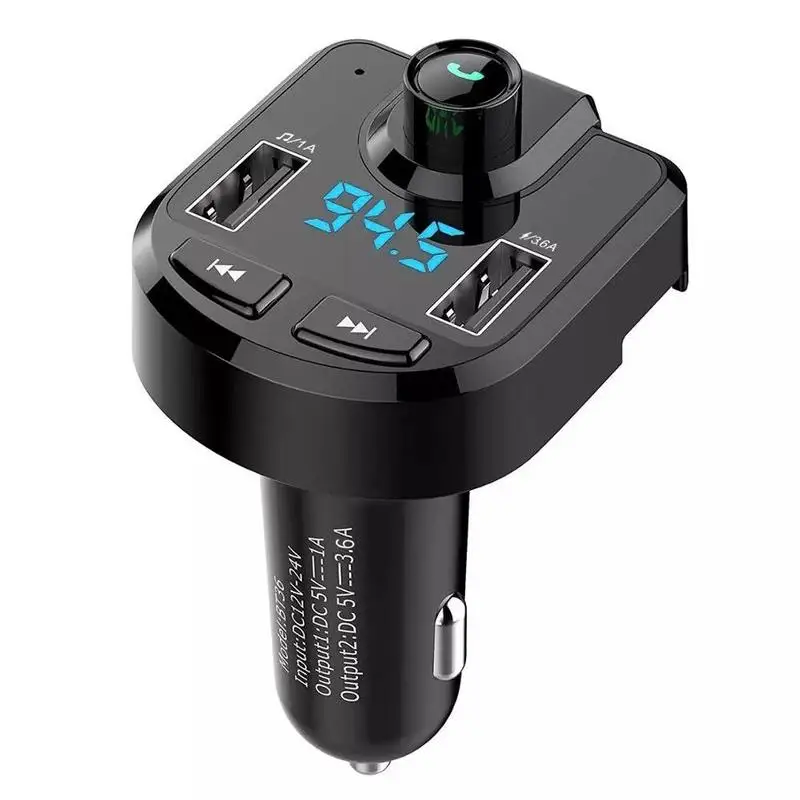 

Car Bluetooth-compatible FM Transmitter Wireless Hands-Free Audio Fast USB 3.1A MP3 Player Charger Radio H4B6