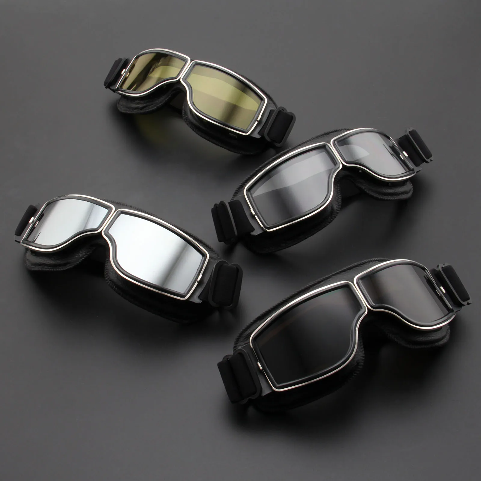 Винтажные кожаные мотоциклетные шлемы в стиле стимпанк очки для мотокросса