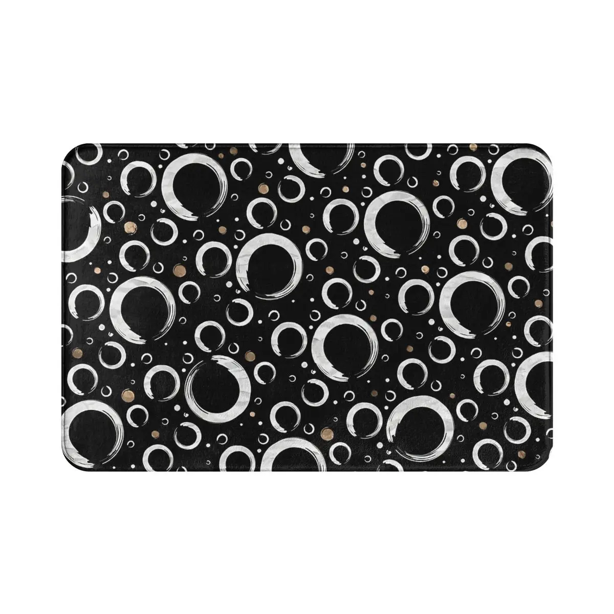 

Arts Non-slip Doormat Living Room Mat Enso Circle Zen Black Gold Balcony Carpet Entrance Door Rug Bedroom Decorative