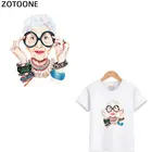 ZOTOONEМодная женская футболка с принтом бабушка из ПВХ с заплатками для одежды