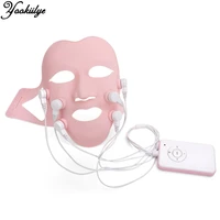 led red light skin rejuvenation beauty mask photon therapy soft gel mask micro current face massager anti wrinkles fades stains
