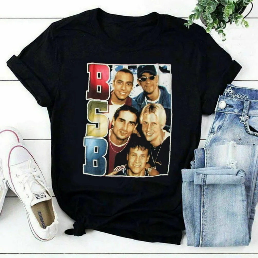 Bsb Backstreet/Винтажная футболка для мальчиков музыкальный фанат 90 лет черная
