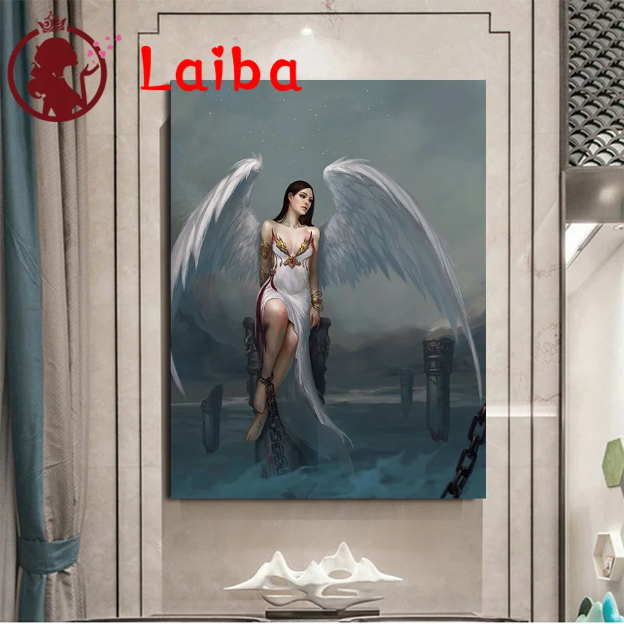 

diamond embroidery Angel locked in chains diamond painting cross stitch 5d full square round drill 5d puzzles home decoration