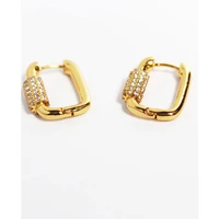 hoop earrings for women square zircon gold plated filled hoops fashion jewelry 2021 morden woman earring bijouterie female