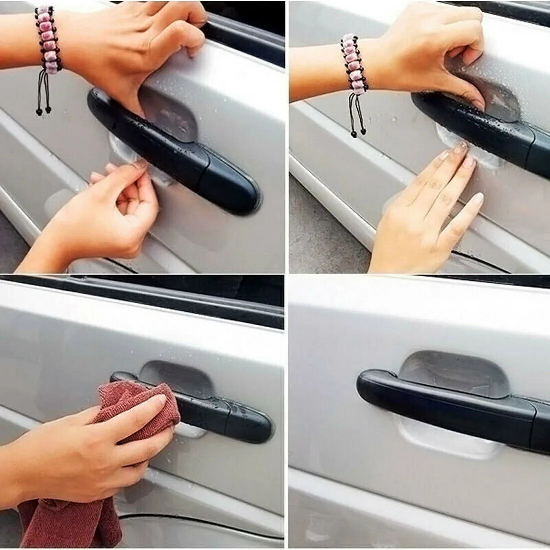 

Guard Car Door Handle Protective Film Invisible Paint Sheet 8.5cm X 9.5cm 8pcs