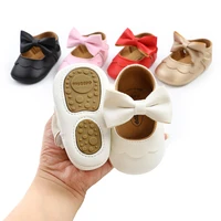 0 18m baby infant girls flat shoes bow knot solid first walker soft sole shoes newborn infant toddler girls princess shoes