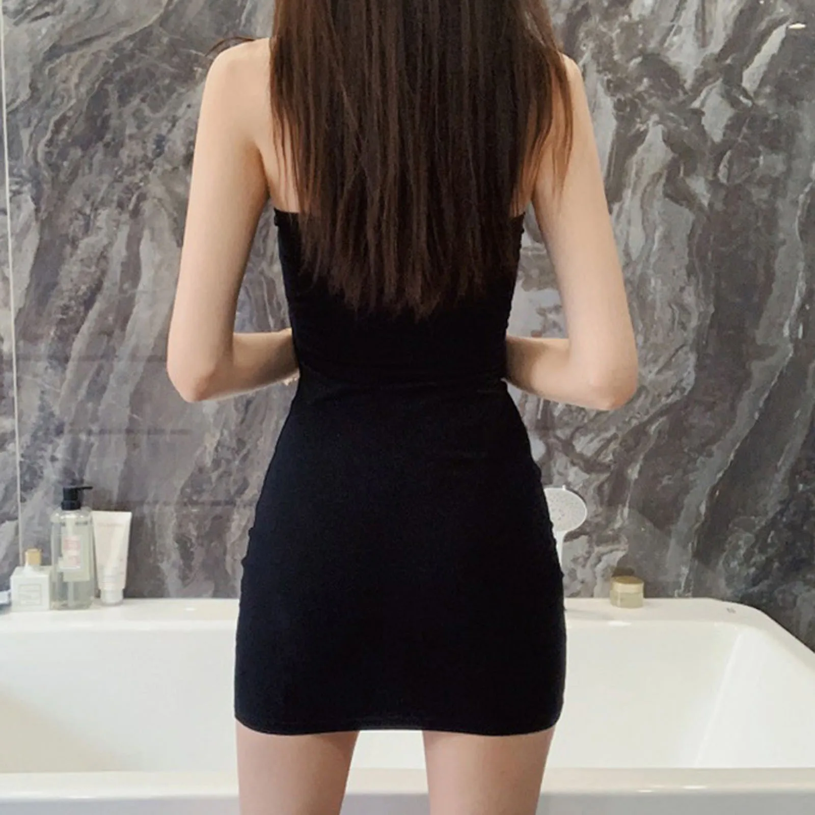 

Fashion Womens Sexy Mini Dress Casual Sleeveless Camis Vest Solid color Ladies Slim Mini Dress summer club party wear traf M*