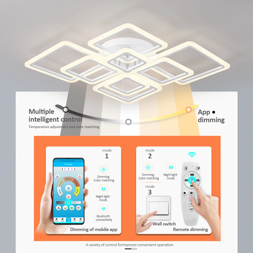 Современный светодиодный потолочный светильник с регулируемой яркостью и