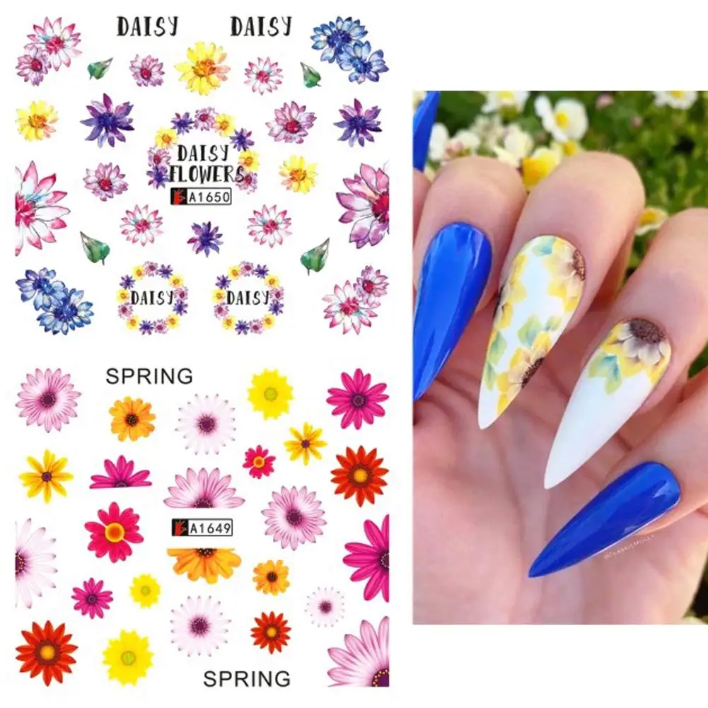 

12 Pcs/Set Nail Water Stickers Decals Pink Cherry Blossoms Tree Nail Art Decoration Watermark Flower Designs Foil Manicure