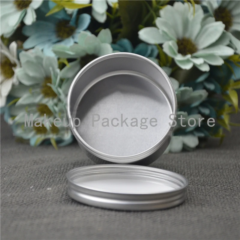 

100g 50pcs Refillable empty round aluminum tin cans bottle food aluminum cans cosmetic container box tea aluminum jar