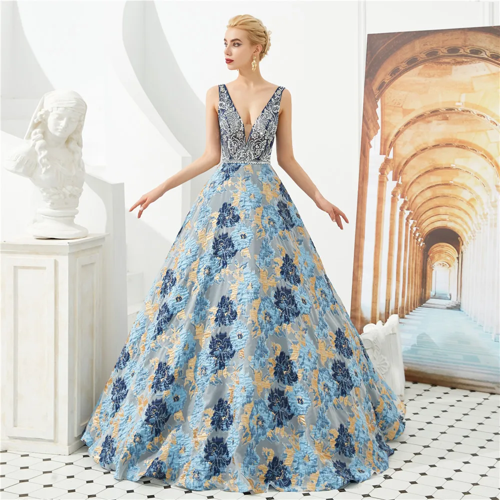 Женское вечернее платье с V образным вырезом без рукавов|Вечерние платья| |