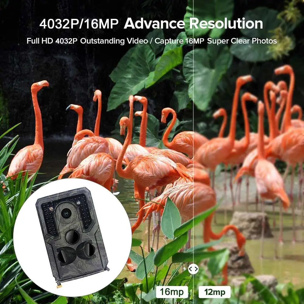 

High-definition Off-road Camera 3 Sensor Heads IP54 Waterproof Night Vision Camera Property Security Automatic Trigger 0.8 Secon