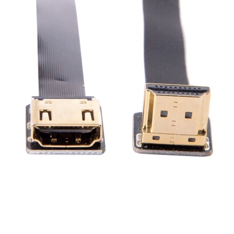 FPV Up угловой 90 градусов HDMI Мужской и Женский FPC плоский кабель для HDTV Multi copter