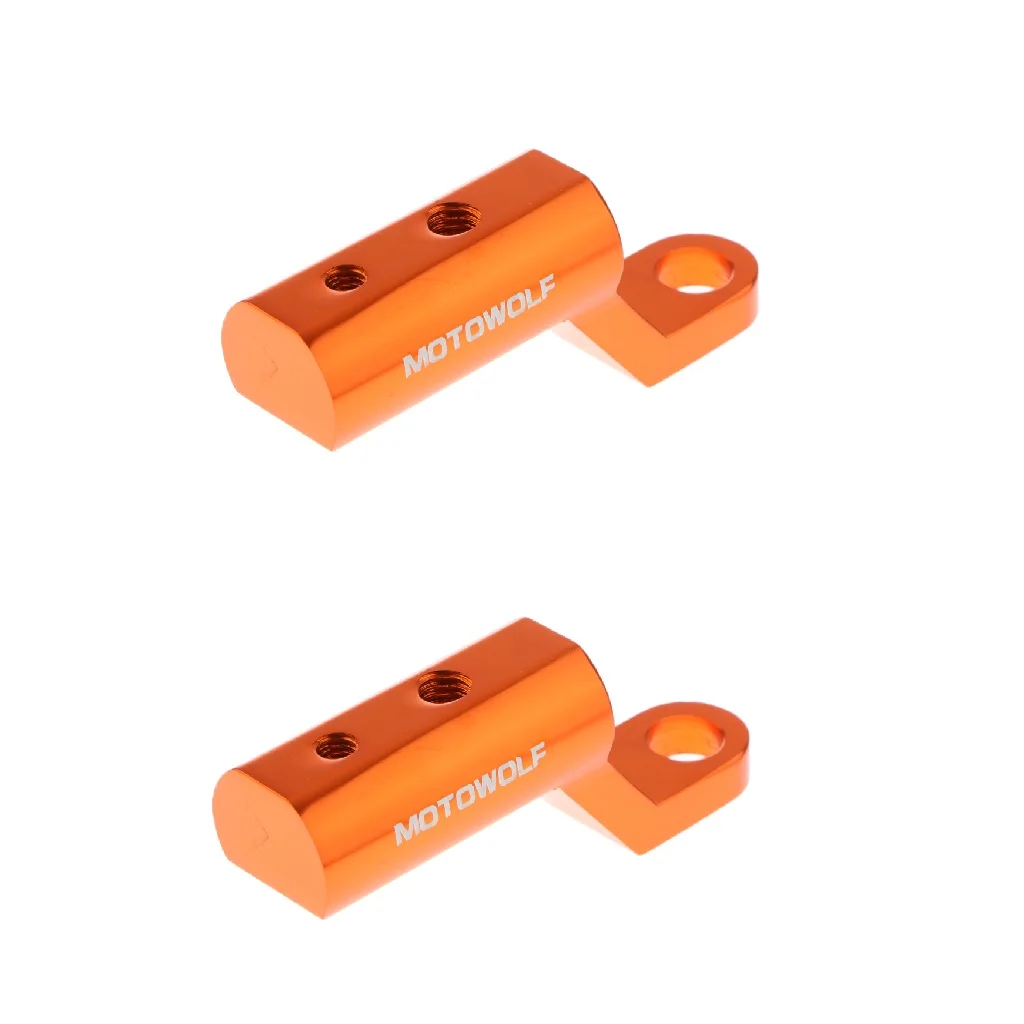 

2pcs Motorcycle Rearview Mirror Expander Brace Adapter Mount Orange Universal