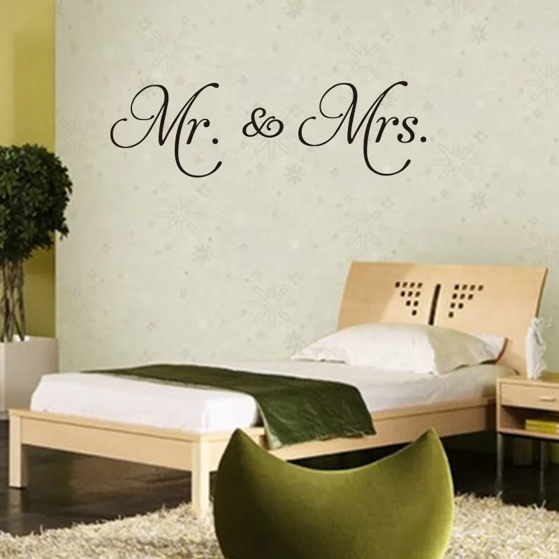 Mr &amp Mrs Wall Sticker Home Decal Living Room Decoration Removable Modern Minimalism Stickers for Bedroom Decors | Дом и сад