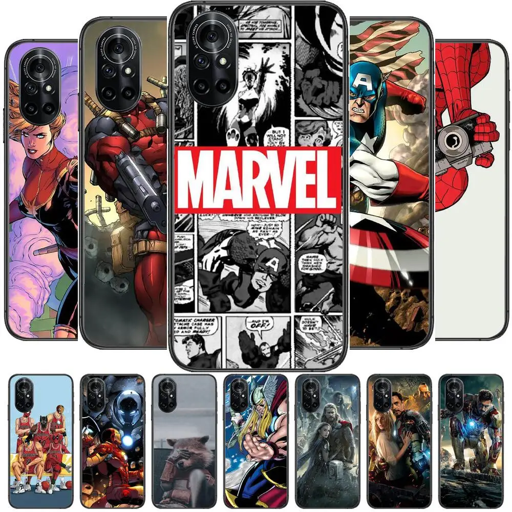 

Avengers Marvel Clear Phone Case For Huawei Honor 20 10 9 8A 7 5T X Pro Lite 5G Black Etui Coque Hoesjes Comic Fash design