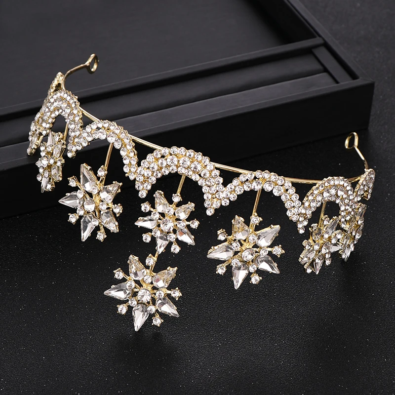 AiliBride барокко Стразы Кристалл Королева короны для свадебной вечеринки золото