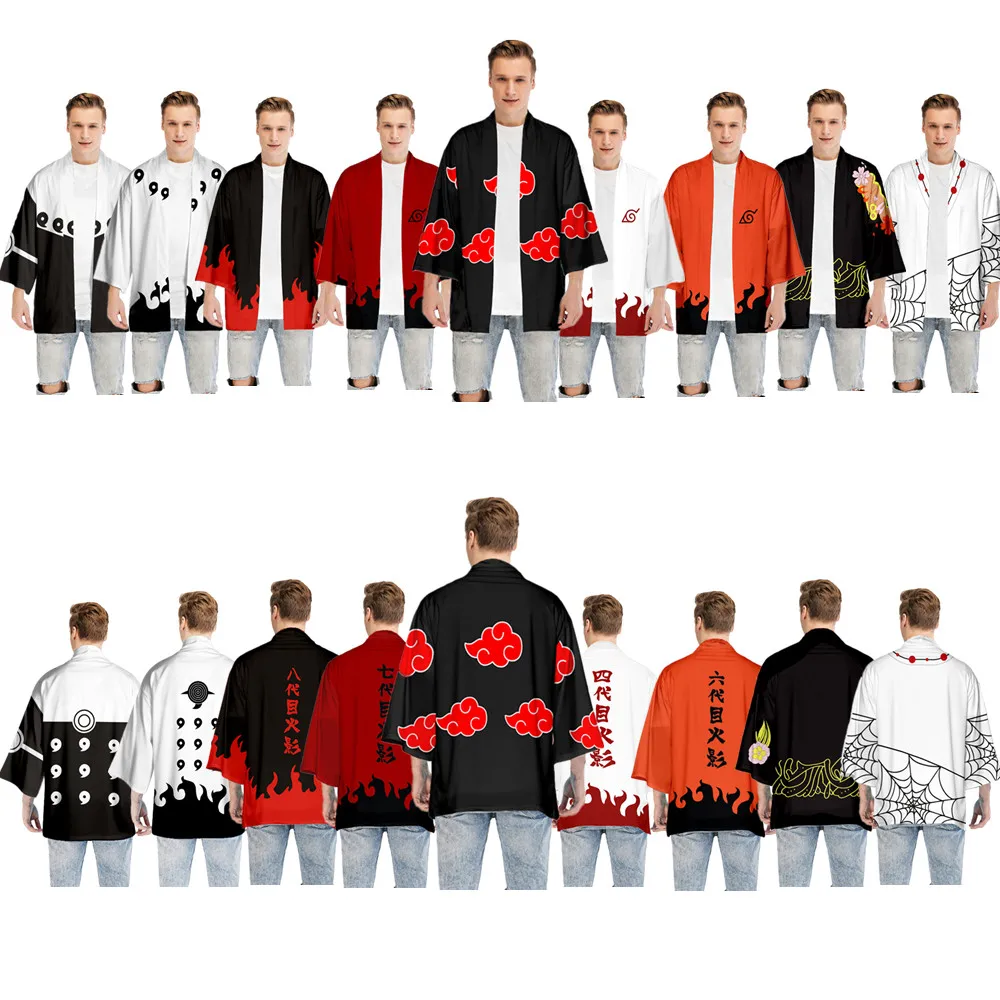 Плащ Akatsuki косплей костюмы аниме 3D печать Модные Взрослые Дети Летние Одежда в