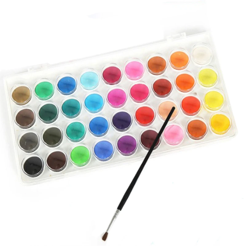 

1Set 36 Colors Watercolor Paints Drawing Stationery Watercolour Paint Box Child Non-Toxic Pigment Art Painting Coloring Set