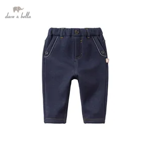 DB14752 dave bellaзимние модные однотонные штаны для маленьких мальчиков; Детские длинные штаны; Брюки для малышей