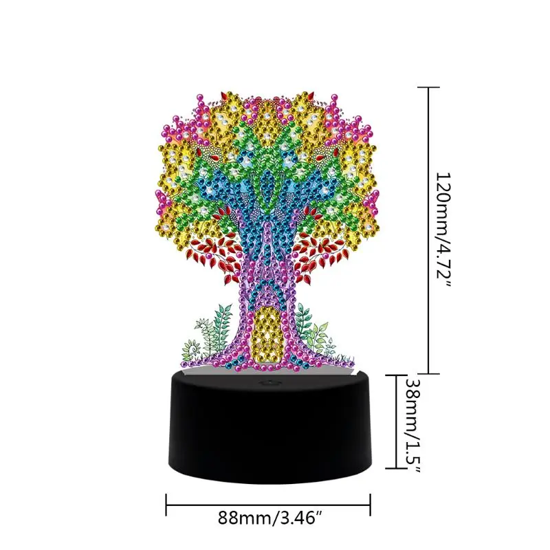 

Tree DIY LED Diamond Painting Night Light Cartoon Animals Special lamp