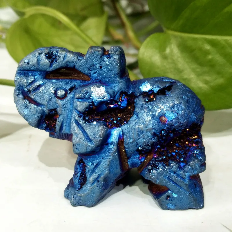 

Natural stone sphalerite carving Elephant Mage chakra spiritual Energy Meditation repair Reiki Healing Crystal wealth healing