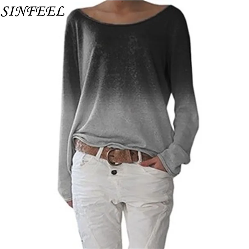 S-5XL футболка градиентный цвет Базовая футболка женская повседневная с круглым вырезом Harajuku Топ с длинным рукавом Корейская хипстерская футболка Femme размера плюс S-5XL футболка градиентный цвет Базовая футболка женская повседневная с круглым вырезом Harajuku Топ с длинным рукавом Корейская хипстерская футболка Femme размера плюс