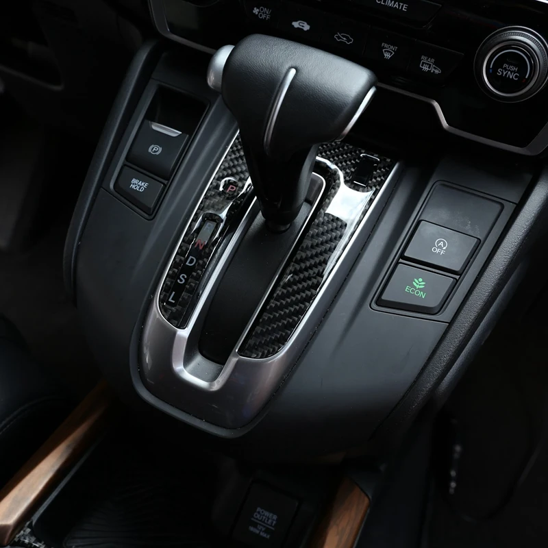 Углеродное волокно ABS центральный Управление ручка Панель Накладка для Honda CR V CRV