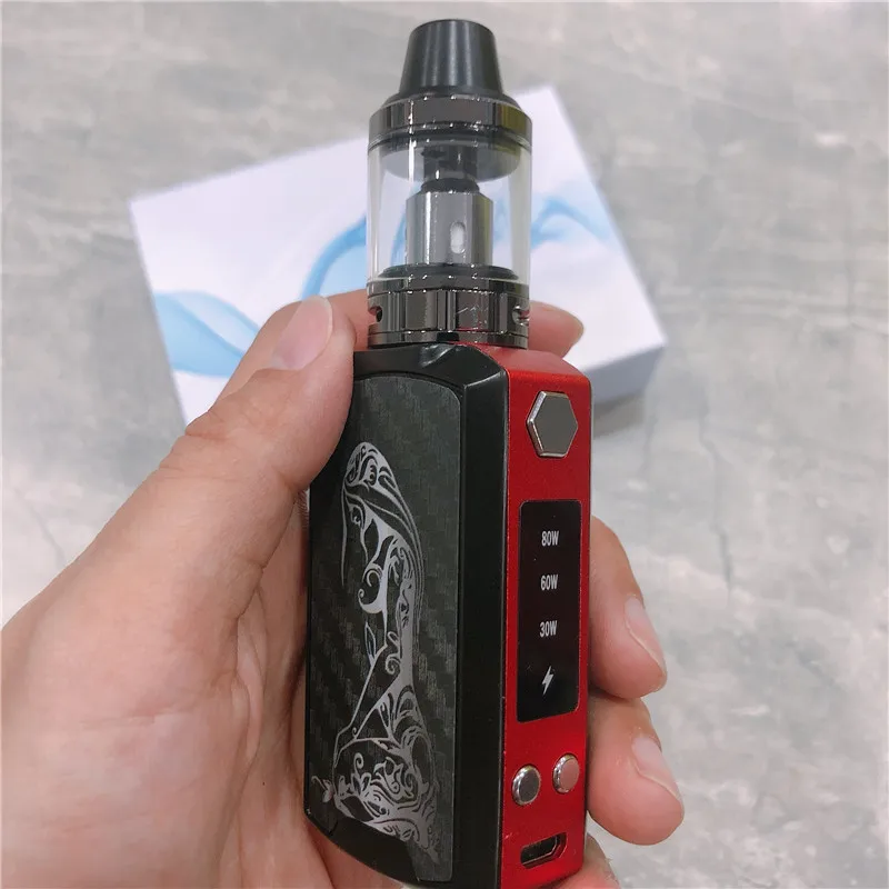 

80W Box Mod Vape Kit 2.5ml Tank 2200 mAh build-in Battery vaporizer electronic cigarette E-cig vape pen kit
