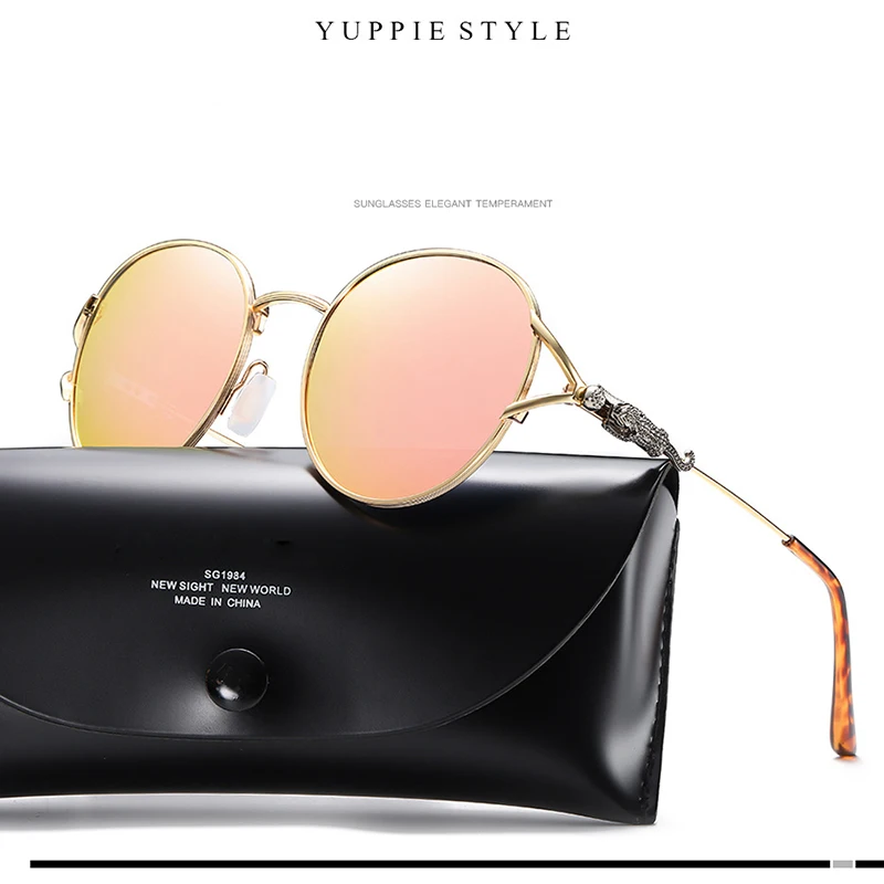 Женские поляризационные солнцезащитные очки круглые градиентные винтажные