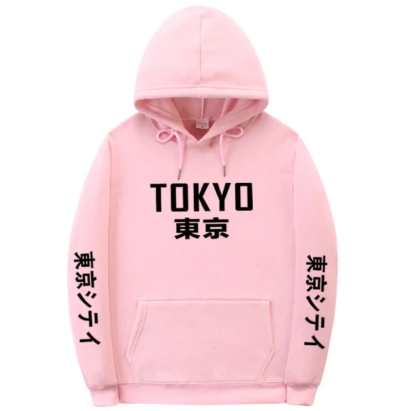 2020 новый японский стиль Харадзюку толстовки Токио город печатная трикотажный