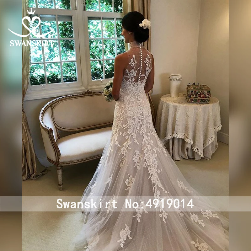 Vestido de Noiva кружевное свадебное платье с аппликацией модель 2020 года винтажное