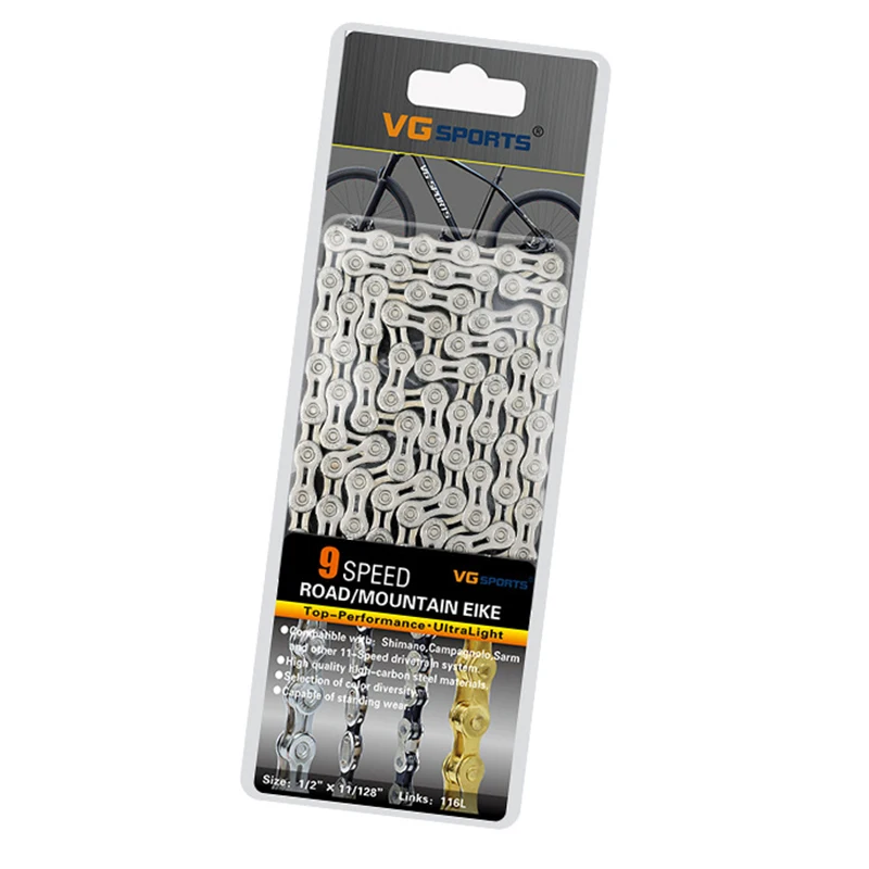 

1*Bike Chain Sports 8/9/10/11 Speed Bike Chain MTB Road Racing Bicycle Hollow 116L Cycling Alloy Durable And Practical
