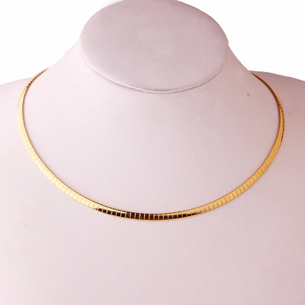 Granny Chic Gold Filled Snake Chain Necklace Color Rock Punk Casual Style Women Men Long Choker Hip Hop Jewelry 45cm | Украшения и