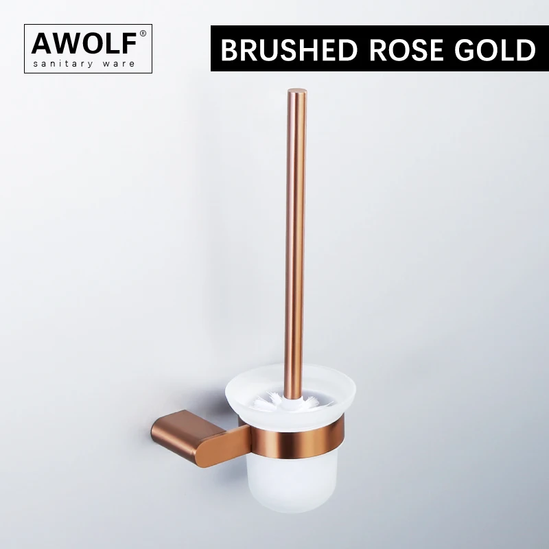 

Brushed Rose Gold Bathroom Accessories Toilet Brush Holder Grass 304 Stainless Steel Bathroom Hardwares AZ5155-8