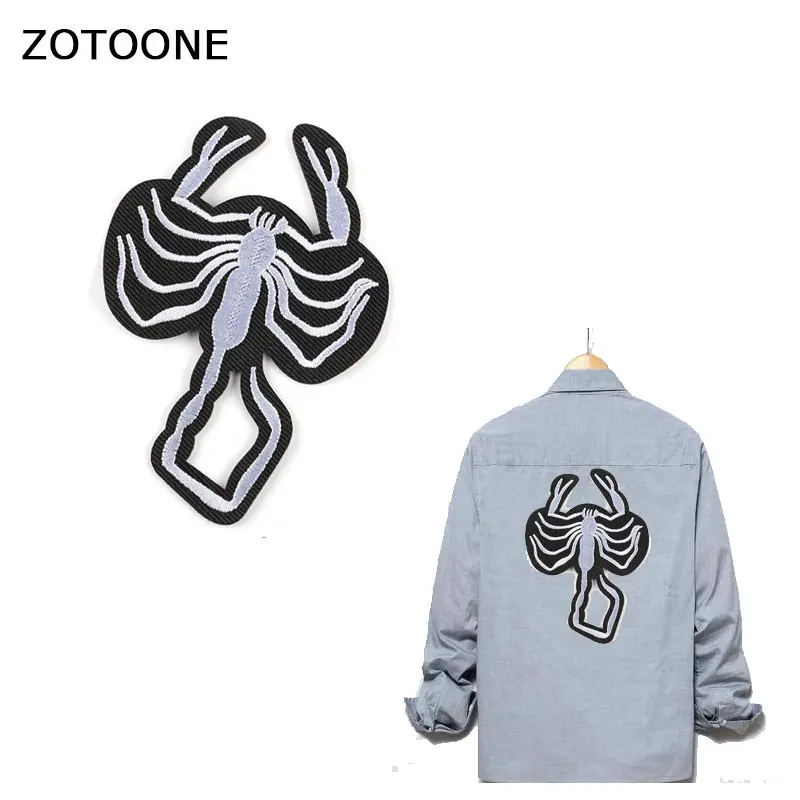 

ZOTOONE ghost Patches Flower Heart Flamingo Stickers Iron on Clothes Heat Transfer Applique Embroidered Cloth Fabric G