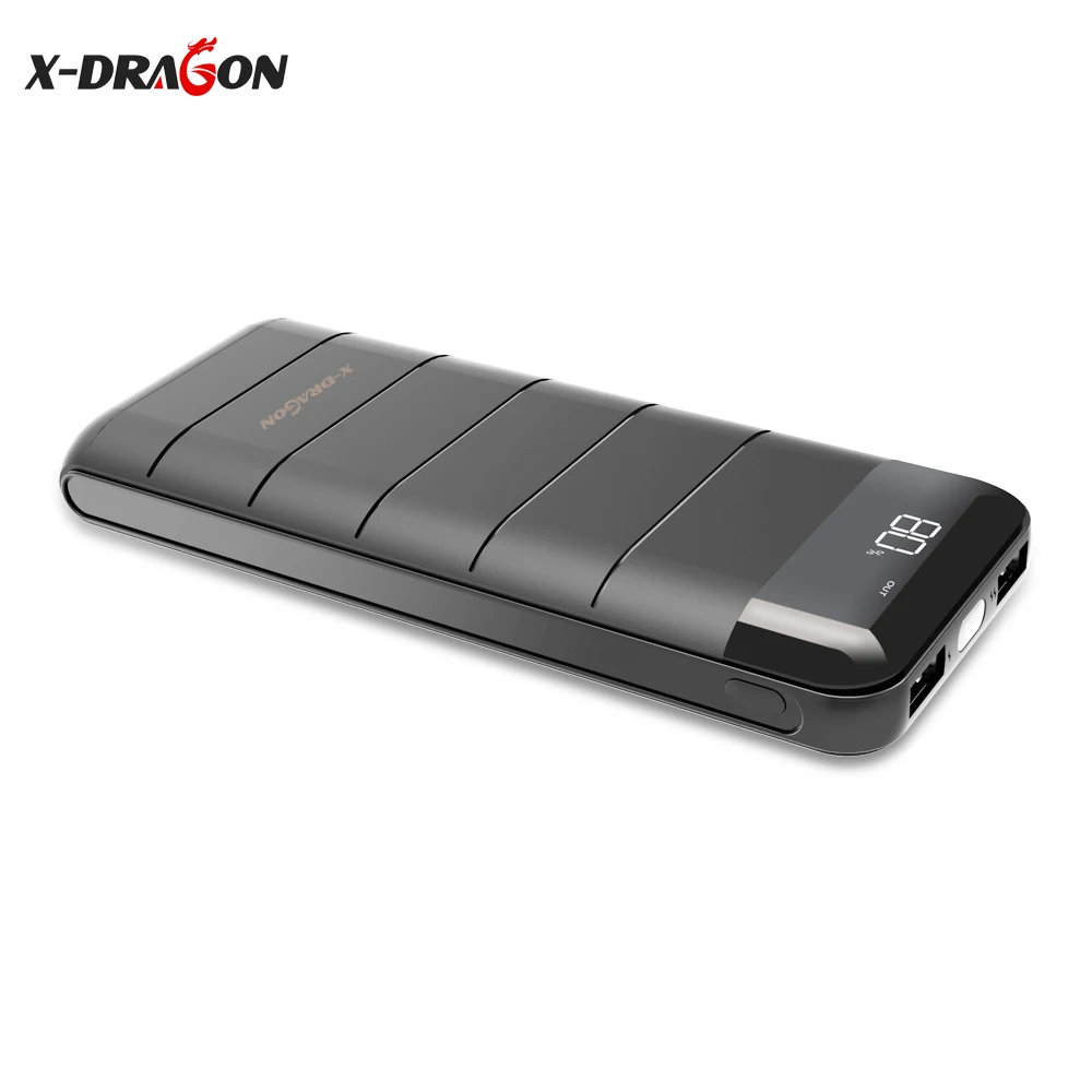X-DRAGON внешний аккумулятор 20100 мАч два USB внешних аккумулятора черный портативный