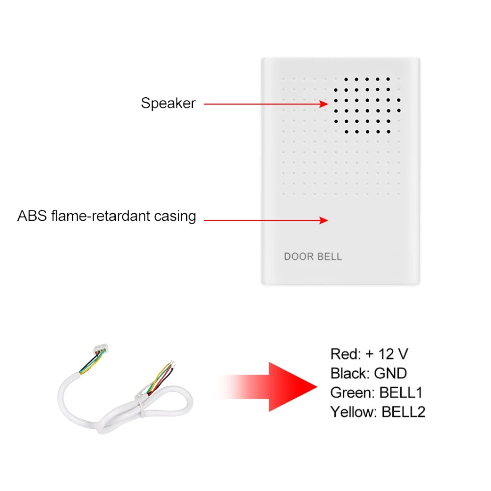 Проводной дверной звонок система контроля допуска к двери 4 линии DC12V звуковой с
