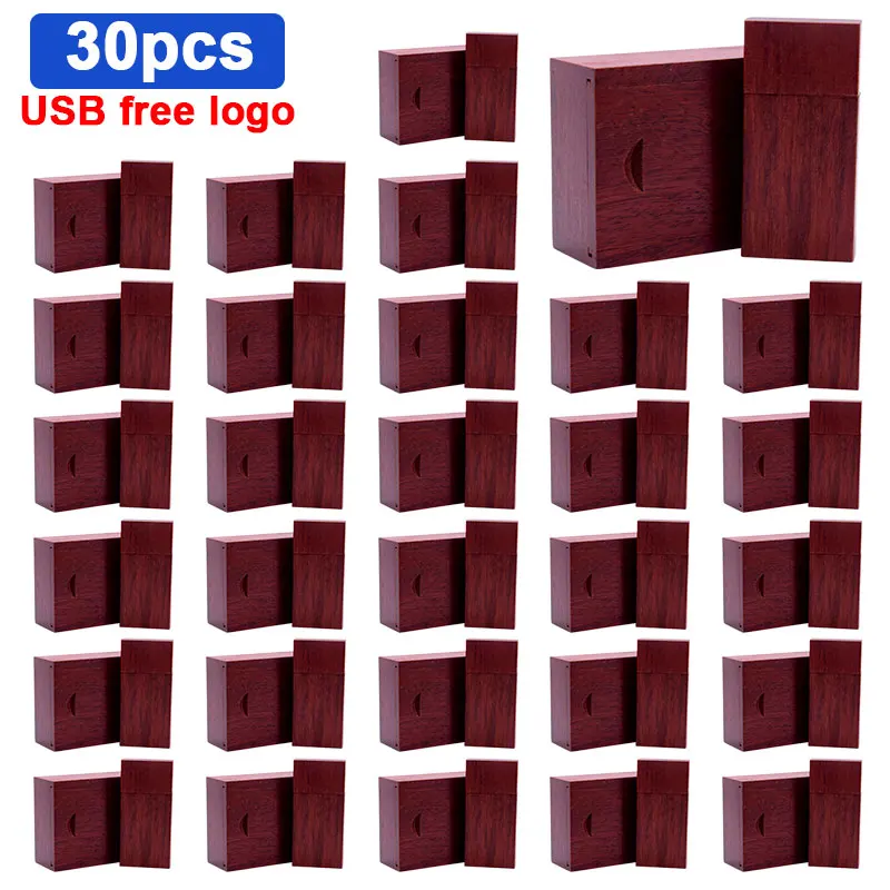 

30pcs/lot free custom logo walnut maple wood Photo Album usb+Box usb flash drive Pendrive 8GB 16GB 32GB Wedding gift box