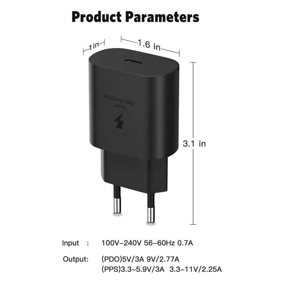 USB C быстрое зарядное устройство QC4.0 3 0 адаптер для путешествий Samsung S21 S20 S10 Note 10 +