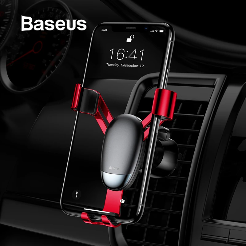 Автомобильный держатель для телефона Baseus Mini Gravity, крепление на вентиляционное отверстие для iPhone X, XR, Xiaomi, автомобильный держатель для смартфона, подставка, без магнита