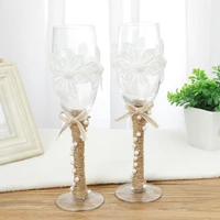 4 piece wedding supplies cake knife pie server set and wedding champagne glasses toasting champagne flutes bride groom gifts