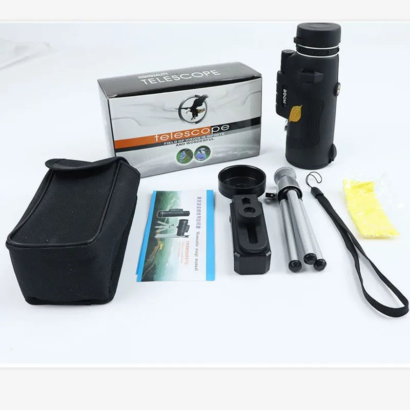

12X50 Powerful Monocular Telescope FMC BAK4 Pocket Birdwatching Smartphone Handheld Binoculars Zoom Camping Waterproof Spyglass