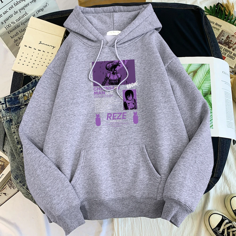 

2021 мужская толстовка с принтом бензопилы Reze Bomb Devil, плотная зимняя одежда, флисовая Осенняя толстовка, мягкая мужская Толстовка большого раз...